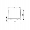 Profil aluminiowy górny dolny do bramy garażowej surowy - 0,5 m