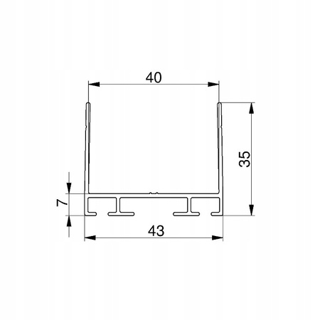 Profil aluminiowy górny dolny do bramy garażowej czarny - 0,5 m