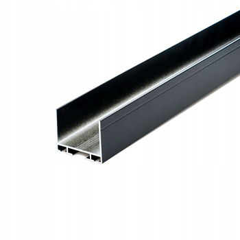 Profil aluminiowy górny dolny do bramy garażowej czarny - 0,5 m